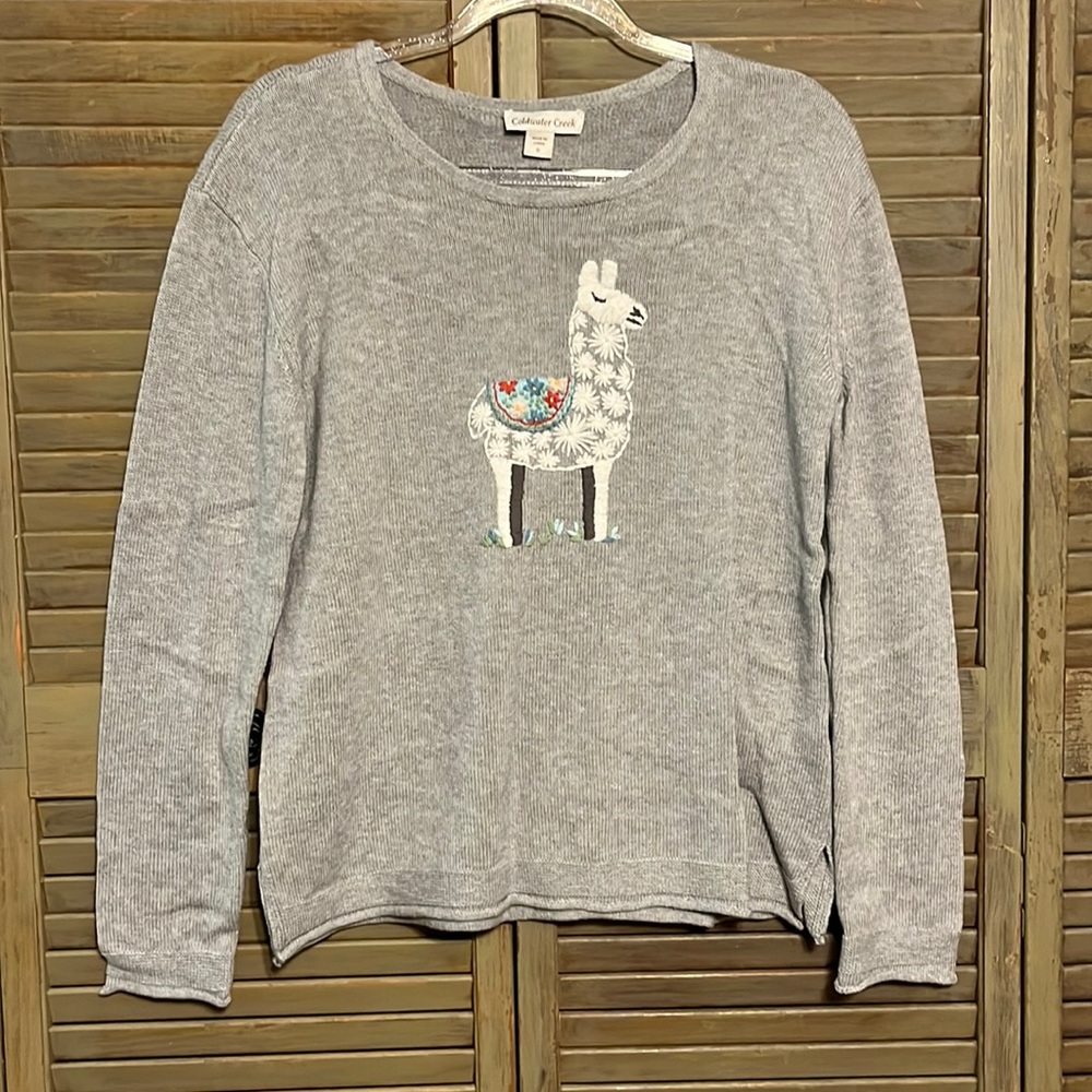 Coldwater Creek llama sweater Size Small